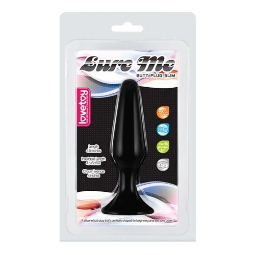 LoveToy Lure Me Large Anal Plug - силиконовая анальная пробка, 12.5х3 см (чёрный)